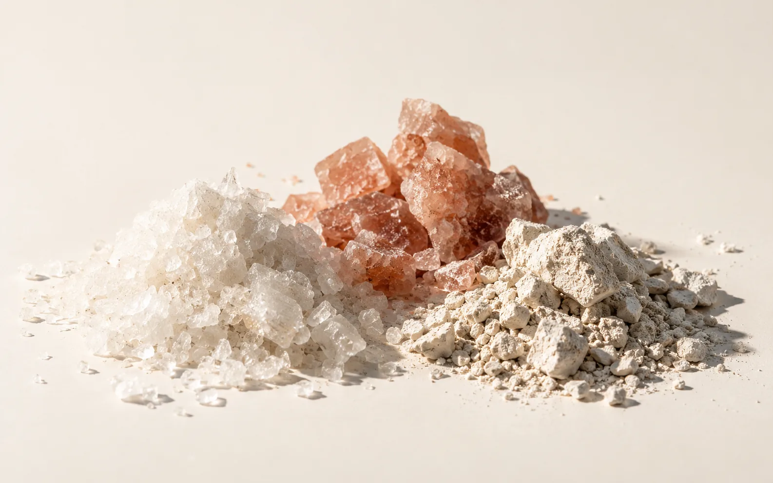 Cristales de sales y minerales, sin envase